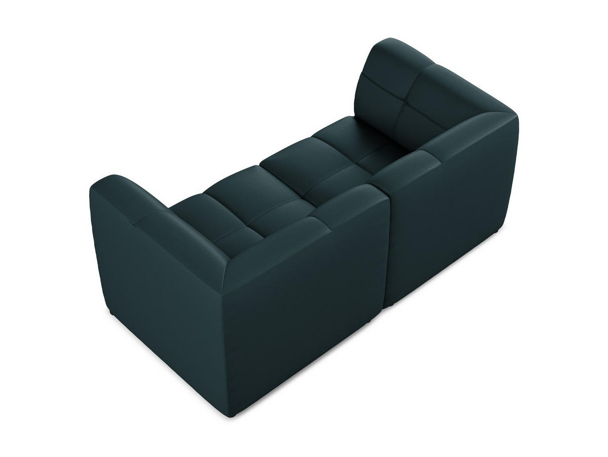 3-SITZER SOFA Samt Stoff Blau - Schwarz/Hellblau, Holzwerkstoff/Kunststoff (244/75/94cm) - Makamii