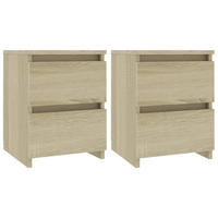 NACHTTISCHE 2er set Sonoma-Eiche 30/30/40 Cm Holzwerkstoff - Braun/Sonoma Eiche, Holz (30/40/30cm) - vidaXL