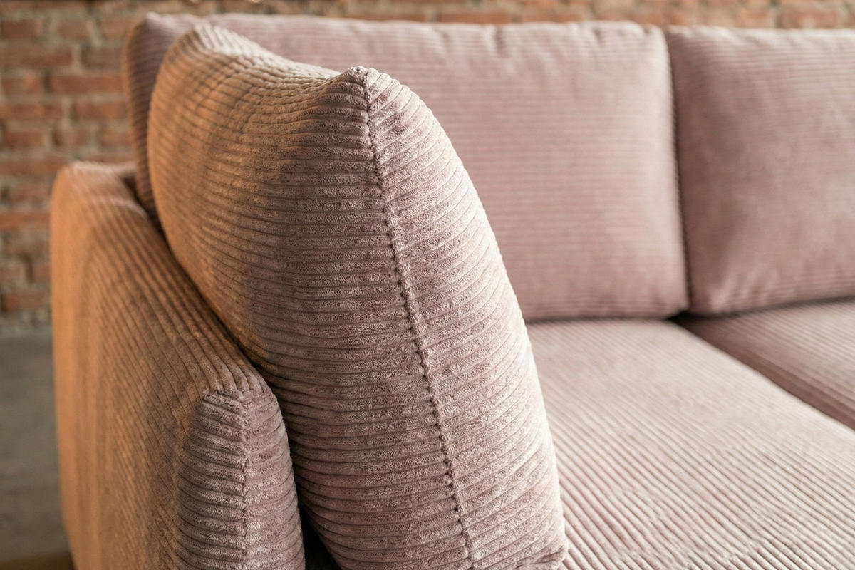 SCHLAFSOFA SADIRA Taupe Cord - Taupe/Schwarz, Kunststoff/Textil (288/209cm) - KAWOLA