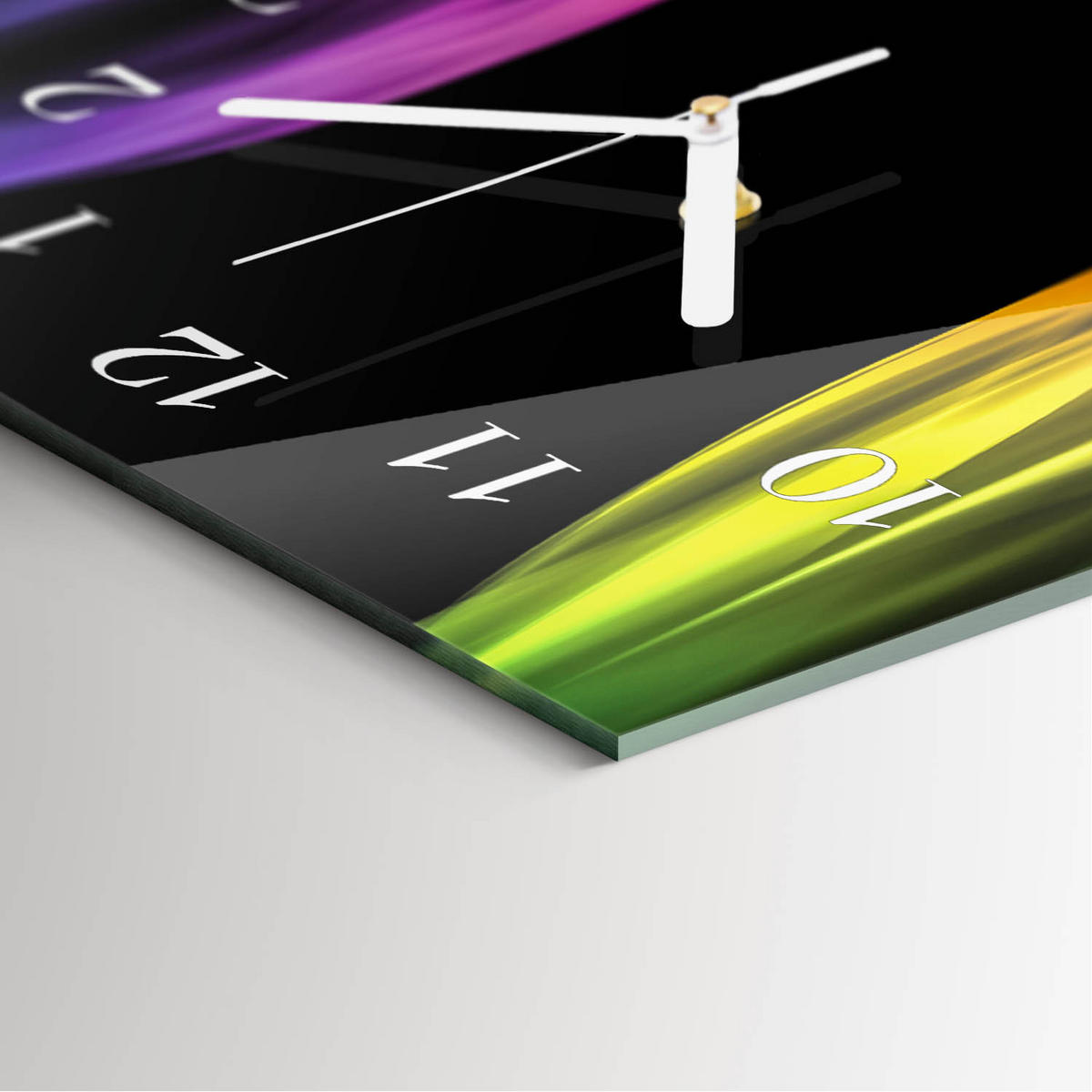 WANDUHR 30x60 cm - Abstrakte Kunst - Multicolor, Glas (30/60/0.4cm) - TULUP