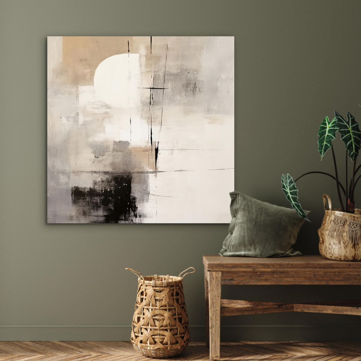 KOVOVÝ OBRAZ Abstraktné - Umenie - Sivé 90x90 cm - svetlosivá, kov (90/90cm) - MuchoWow