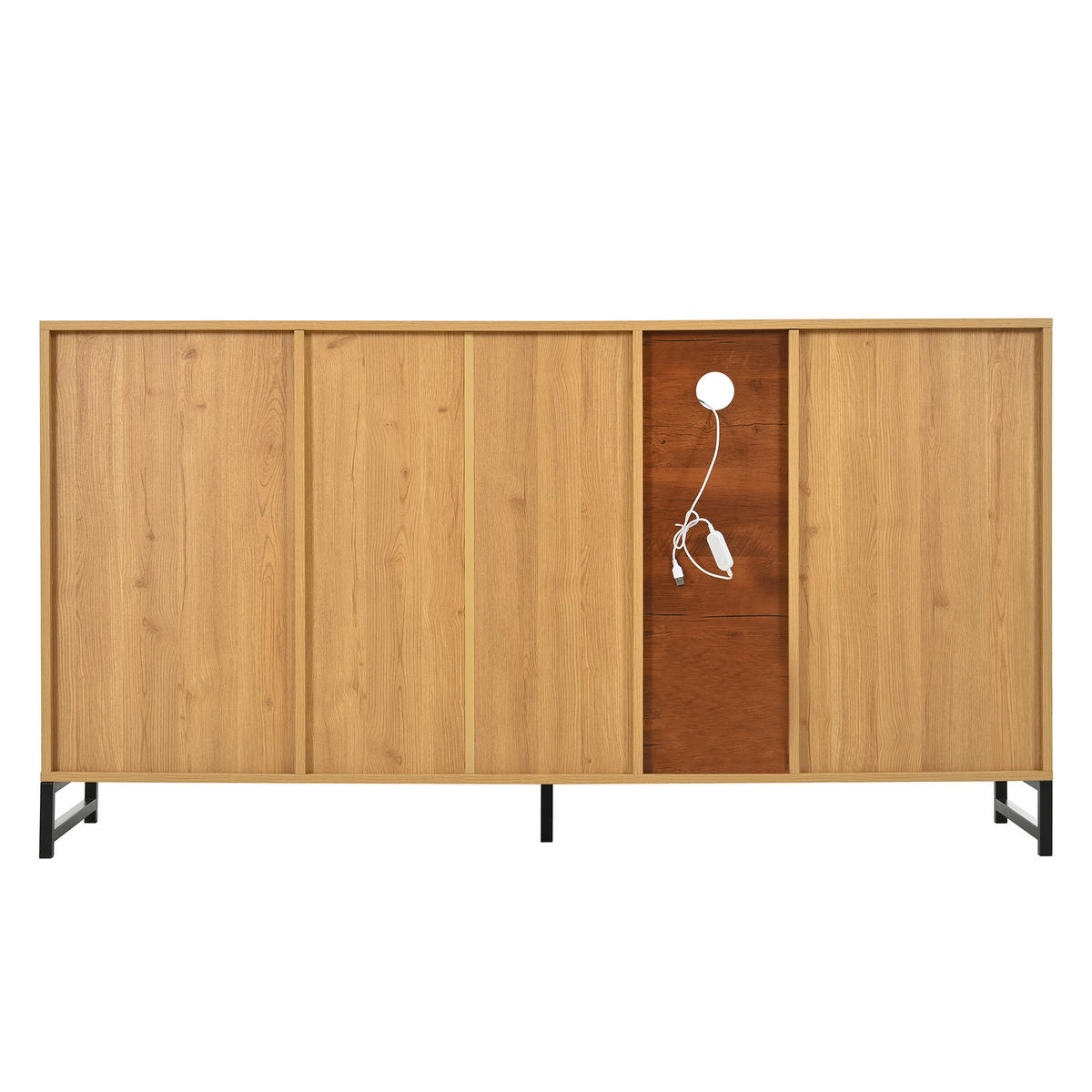SIDEBOARD Holz Schwarz 3 Schubladen Ablage modern - Naturfarben, Holzwerkstoff (40/85/160cm) - FLIEKS