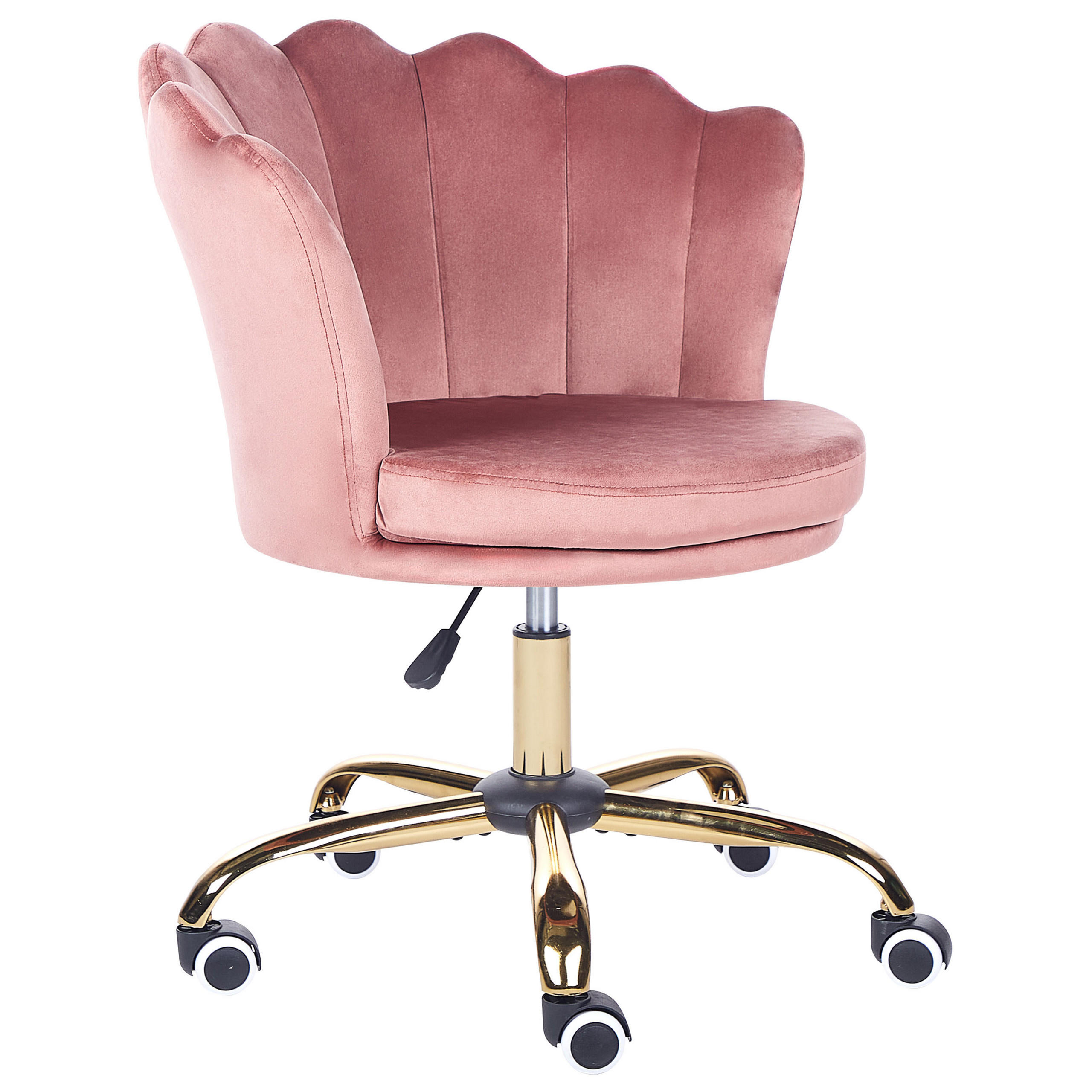 BÜROSTUHL Samtstoff Rosa Monticello - Pink, Textil/Metall (67/78/65cm) - Beliani