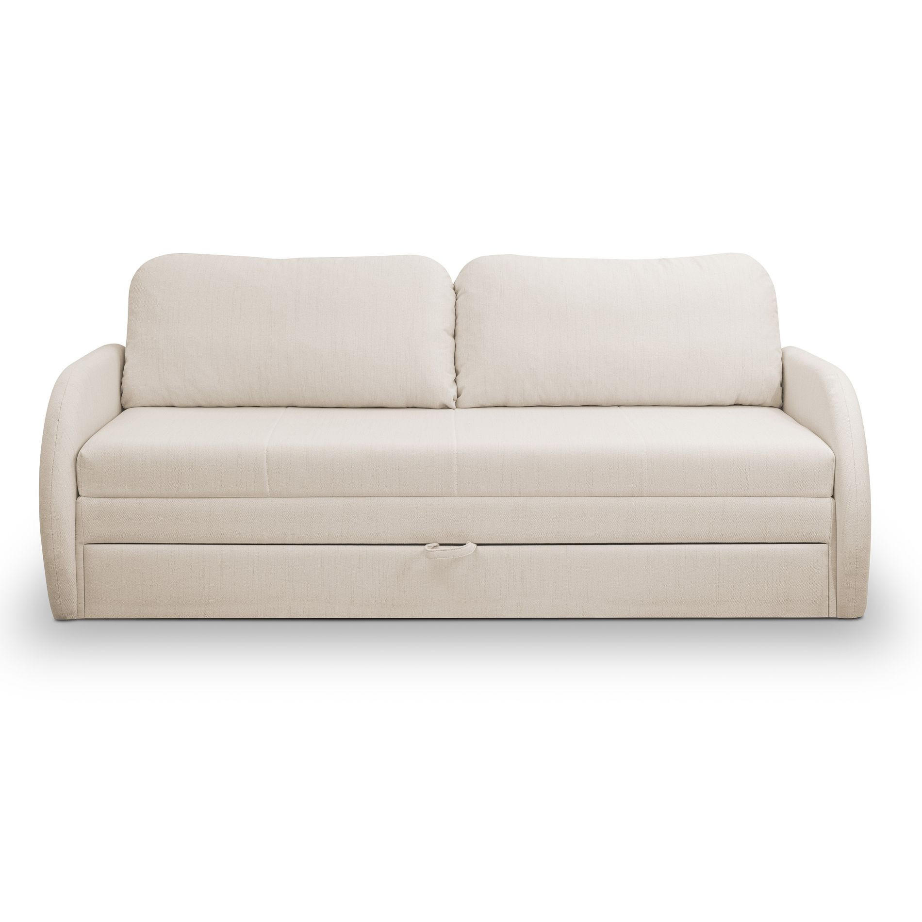 SCHLAFSOFA Diego hellbeige - Ecru/Schwarz, Kunststoff/Textil (221/90/91cm) - Selsey