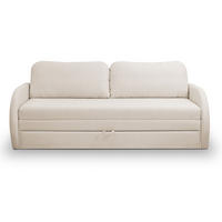SCHLAFSOFA Diego hellbeige - Ecru/Schwarz, Kunststoff/Textil (221/90/91cm) - Selsey