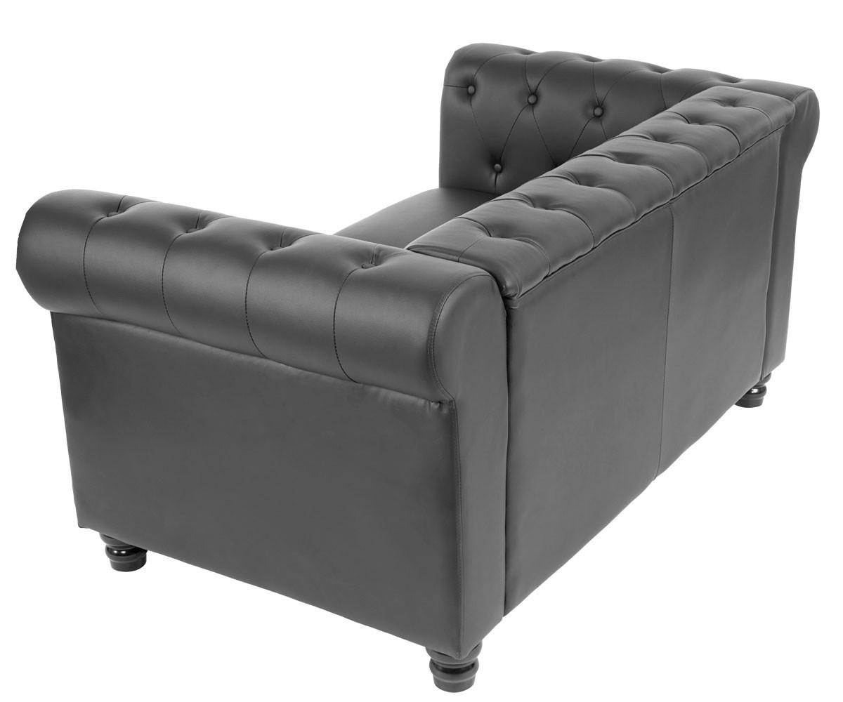 LUXUS 2ER SOFA LOUNGESOFA Schwarz - Schwarz, Textil (160/74/90cm) - MCW
