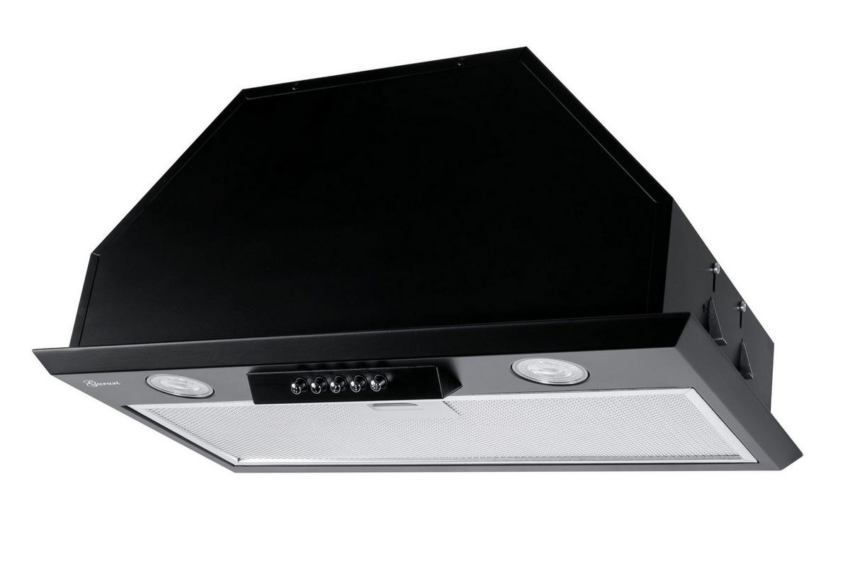DUNSTABZUGSHAUBE GCH B 051 52 BL + Umluftset, 52 cm Schwarz - Schwarz, Metall (52/23.5/28cm) - Gurari