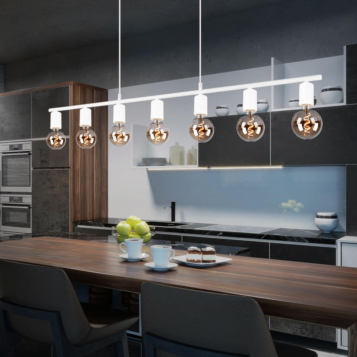 PENDELLEUCHTE VANNES Metall Weiß - Weiß, Metall (110/8/150cm)