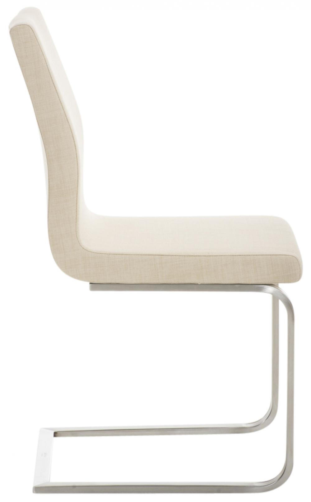SCHWINGSTUHL 2er Set Stoff Creme - Edelstahlfarben/Creme, Textil/Metall (40/90/50cm) - CLP