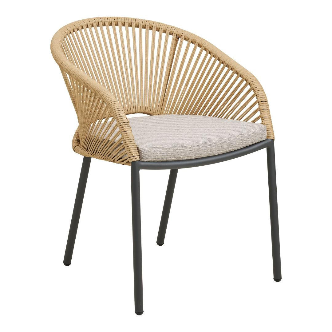 GARTENSTUHL, Noomi, Stühle Sandfarben, Metall / Polyester, 64 x 58 x 77 cm - Sandfarben, Metall (64/77/58cm) - ebuy24