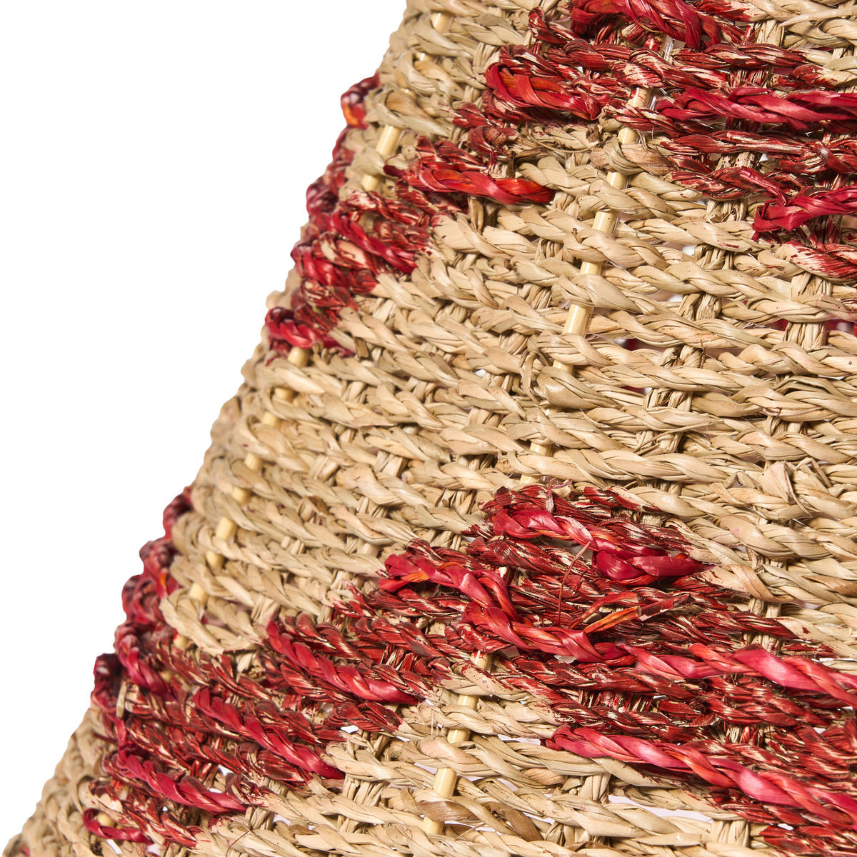 WEIHNACHTSBAUMKRAGEN 24 cm Naturfarben Hiver - Rot/Naturfarben, Naturmaterialen (24cm) - Beliani