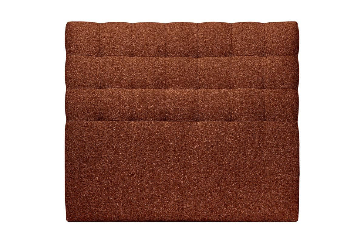 KOPFTEIL gepolstert - Gesteppt – Terrakotta-Bouclé-Stoff - 200 cm - Beige/Terracotta, Karton/Holz (200/120/10cm) - Sommeil de Plomb