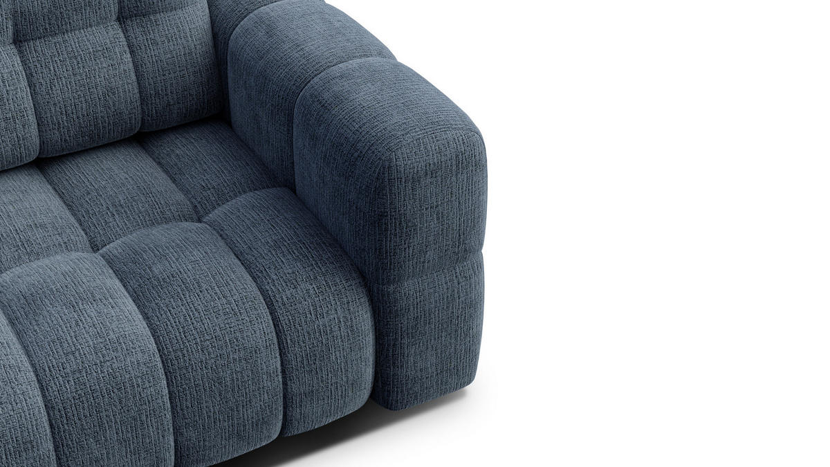 SOFA CLOUDI 2-Sitzer, marineblau - Blau/Schwarz, Holz/Textil (181/89/104cm) - Courtois Laville