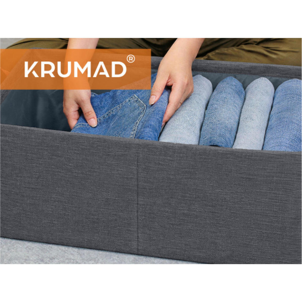 AUFBEWAHRUNGSBOX Stoff Faltbar - Grau, Textil (47/27/20cm)