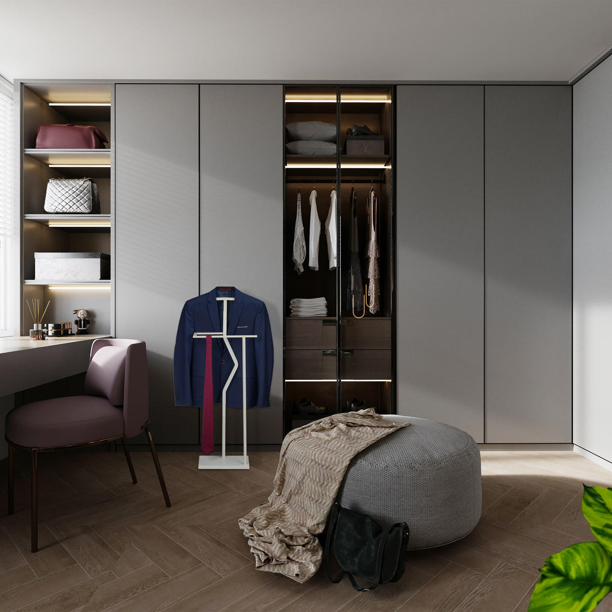 HERRENDIENER - Weiß, Holzwerkstoff/Metall (48/107/20cm) - Relaxdays