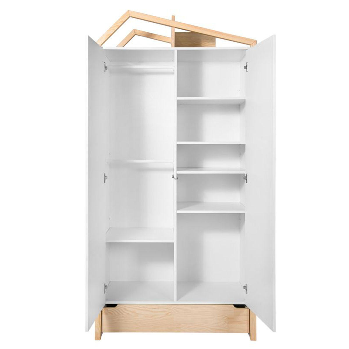 SKŘÍŇ 2DVEŘOVÁ Juliette Bílá a dřevo - bílá, kompozitní dřevo (100/210/56cm) - Petits-meubles