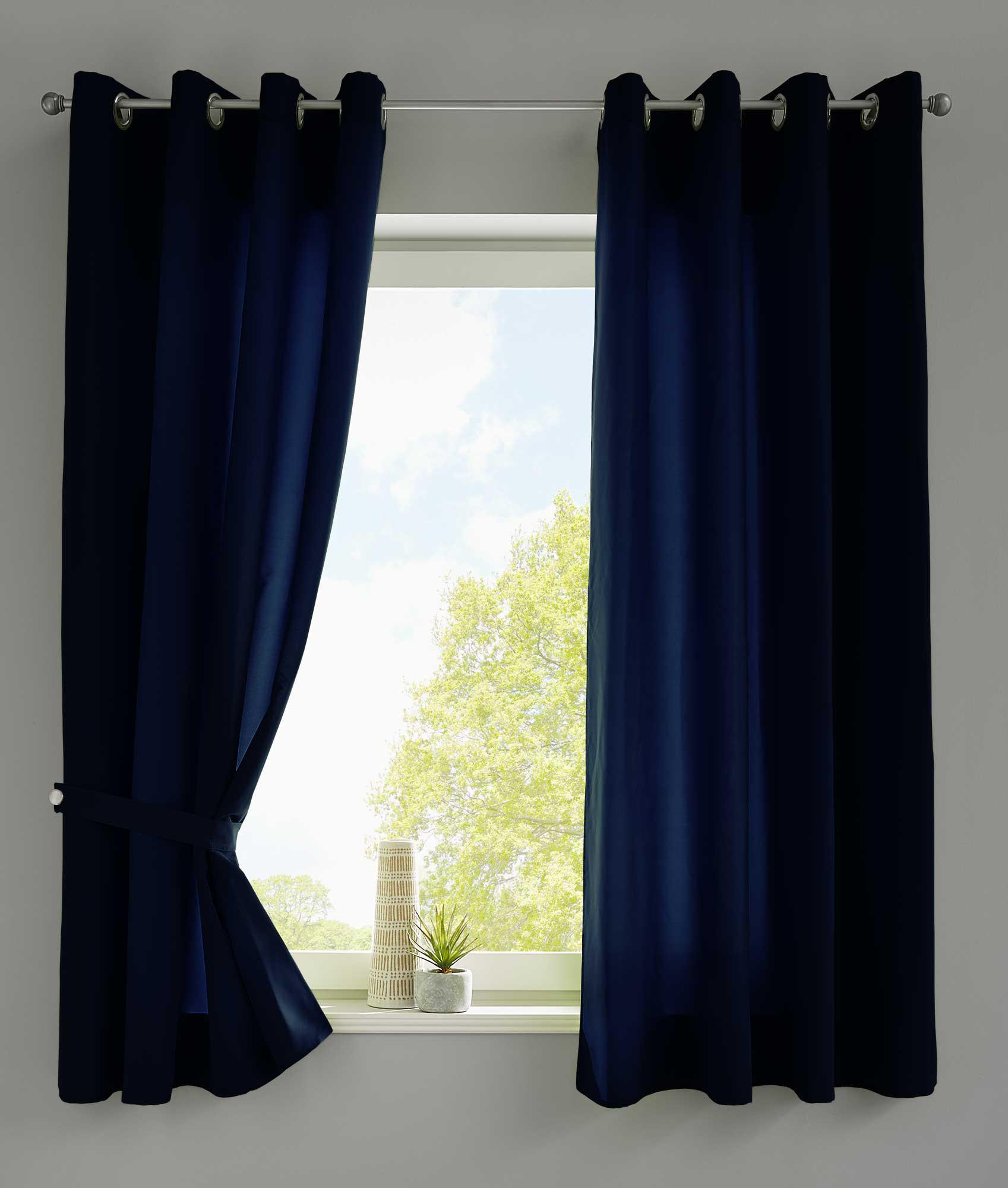 VORHANG 2ER SET BERLIN HxB 175x140cm Dunkelblau - Dunkelblau, Textil (140/175/175cm) - Gardinenbox