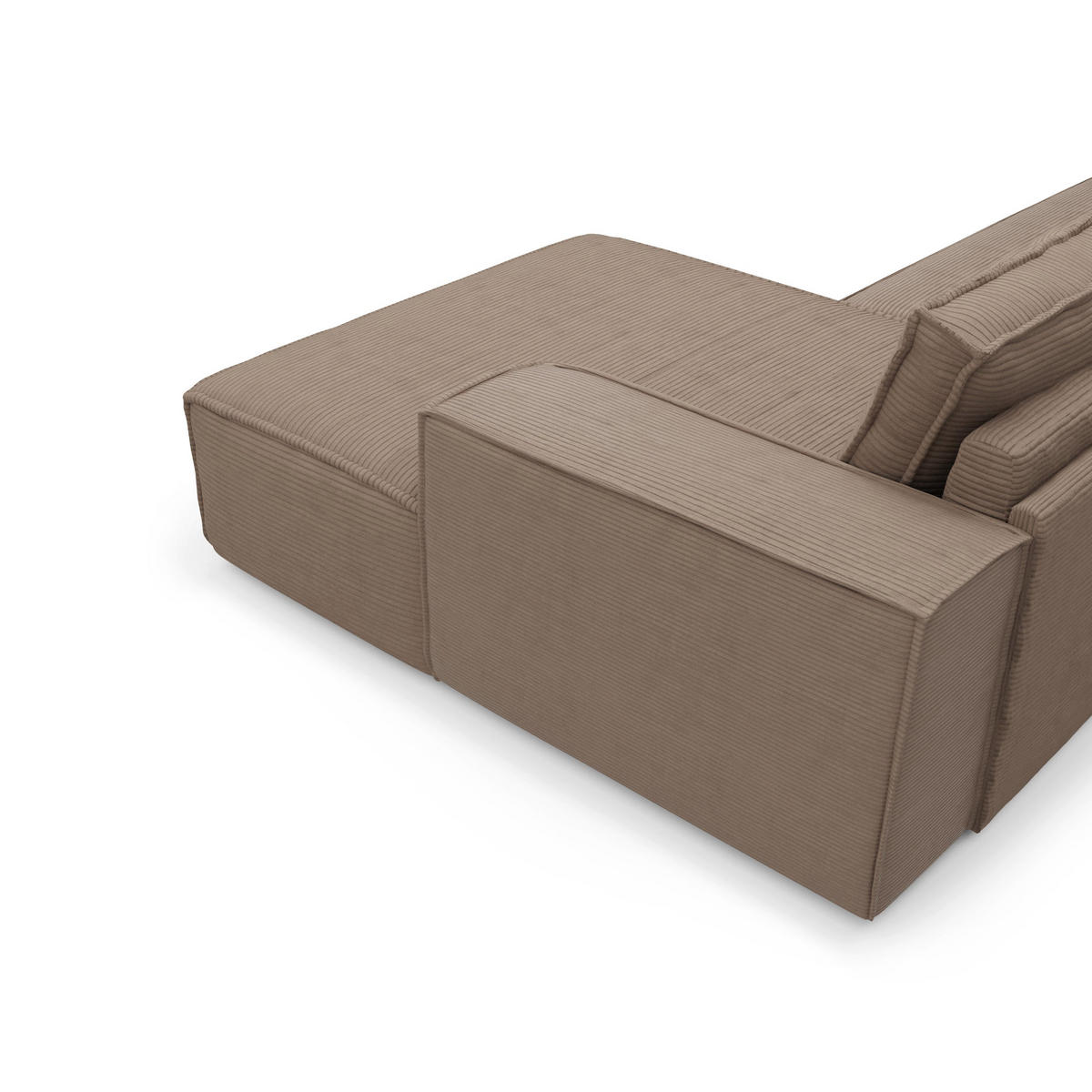ECKSOFA RECHTS Gerippter Samt Taupe 302cm - Taupe, Textil (302/165cm) - Sia Home
