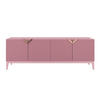SIDEBOARD Demi Long, Pink-Gold, Mit Gefrästen Fronten, Massive Buche - Rosa, Holz/Holzwerkstoff (201.5/70/42cm) - Visby