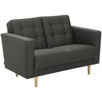 SOFA 2-Sitzer Kazia Flachgewebe anthrazit - Anthrazit, Kunststoff (128/81/83cm) - 58aufmkessel