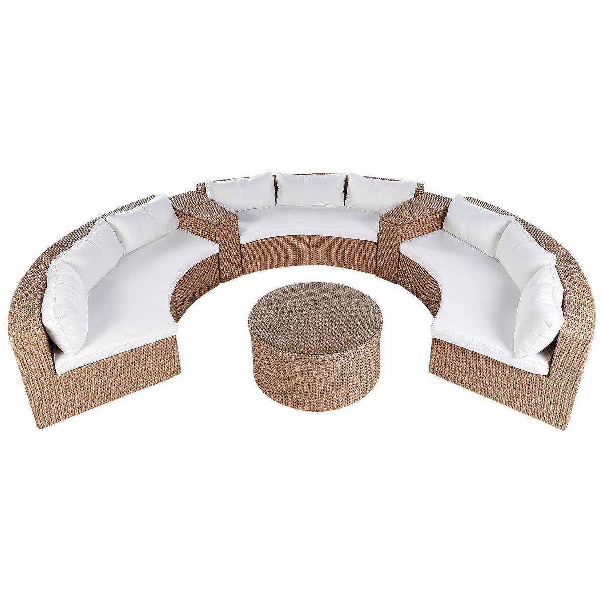 LOUNGE-SET PE Rattan sandbeige Severo - Beige, Kunststoff - Beliani