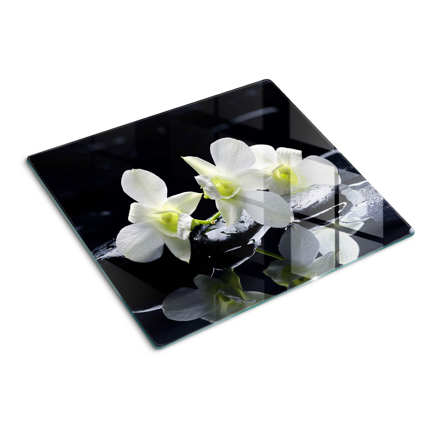 GLASPLATTE 60x52 cm Orchidee - Weiß, Glas (60/0.4/52cm) - TULUP