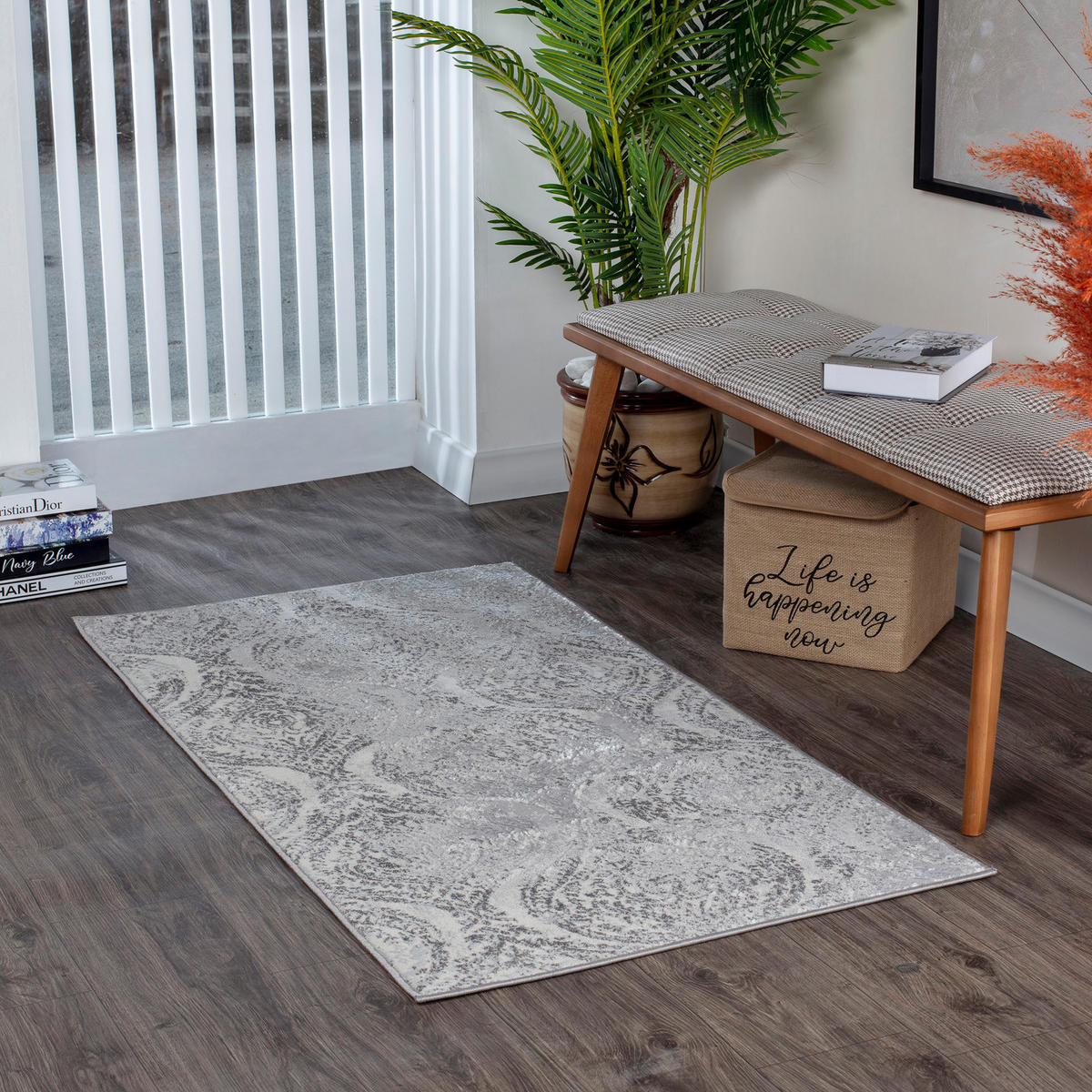 VINTAGE-TEPPICH 80/150 cm Weiß - Beige, Naturmaterialien/Textil (80/150cm) - LIVABLISS