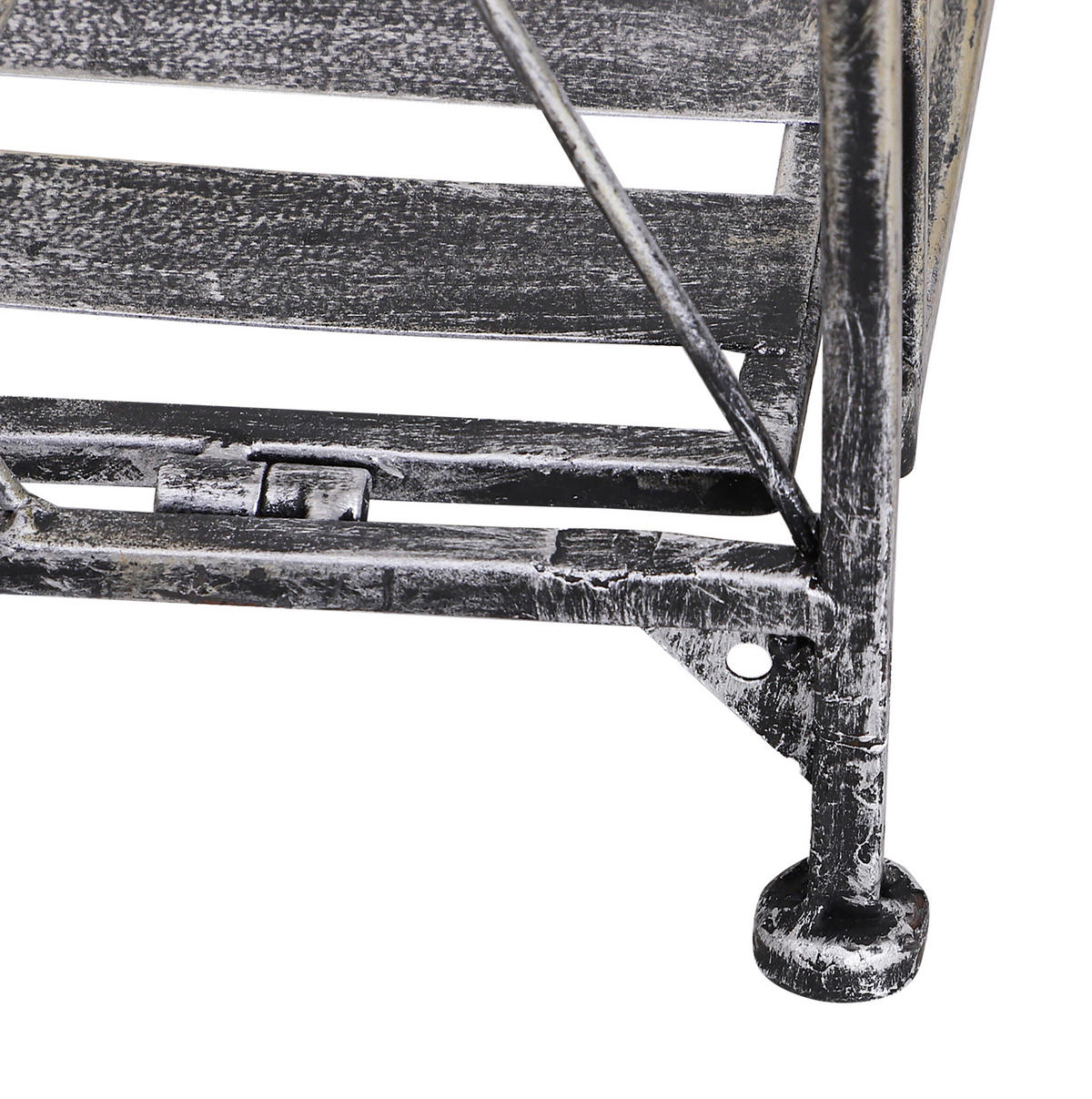 PFLANZENREGAL 44/25/96 cm klappbar mit 3 Ebenen und Antik-Effekt, Grau - Grau, Metall (25/96/44cm) - Redom