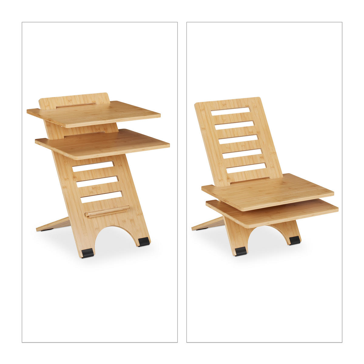 STEHSCHREIBTISCH-AUFSATZ - Hellbraun, Holz (61/47/61cm) - Relaxdays