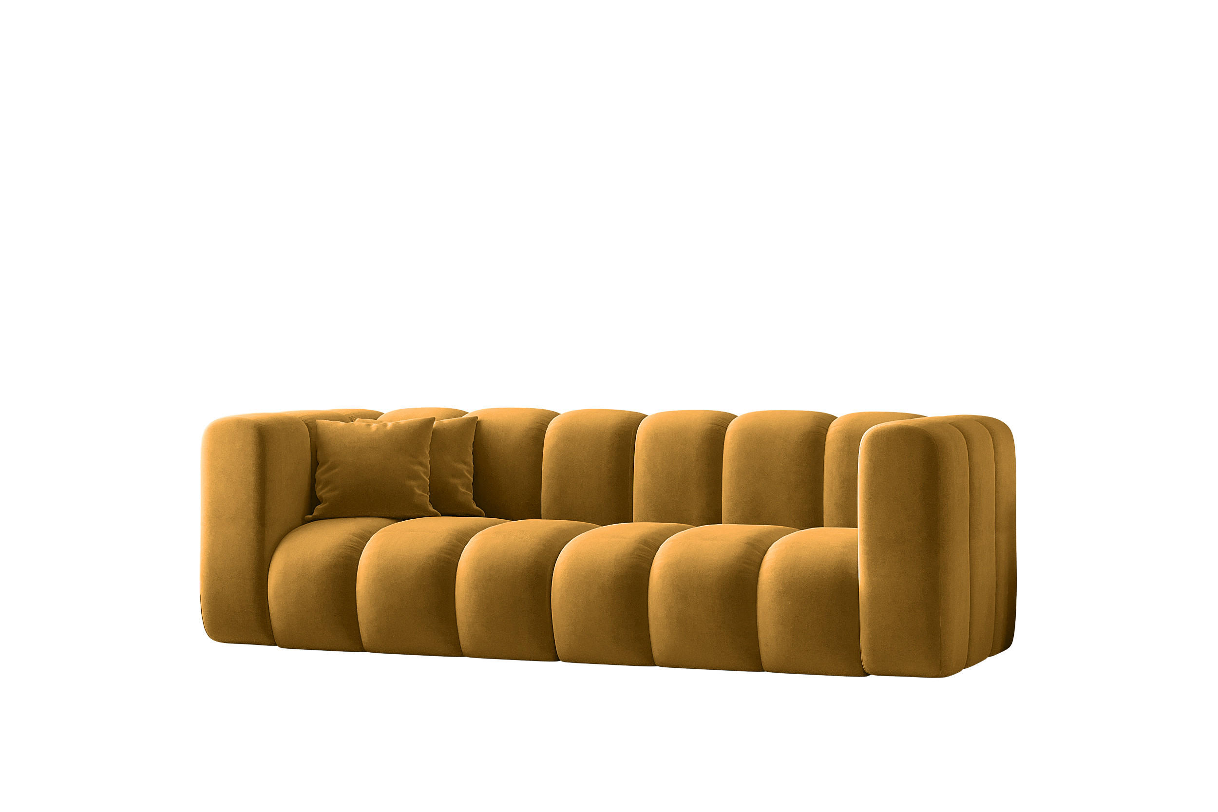 COUCH Dreisitzer-Sofa Grand Modular Stoff Salvador Gelb - Gelb, Holz (230/70/91cm) - Kaiser Möbel
