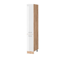 APOTHEKERSCHRANK R-Line Weiß Hochglanz 30 cm - Honigeiche/Weiß Hochglanz, Holzwerkstoff (30/206.8/57.2cm) - Vicco