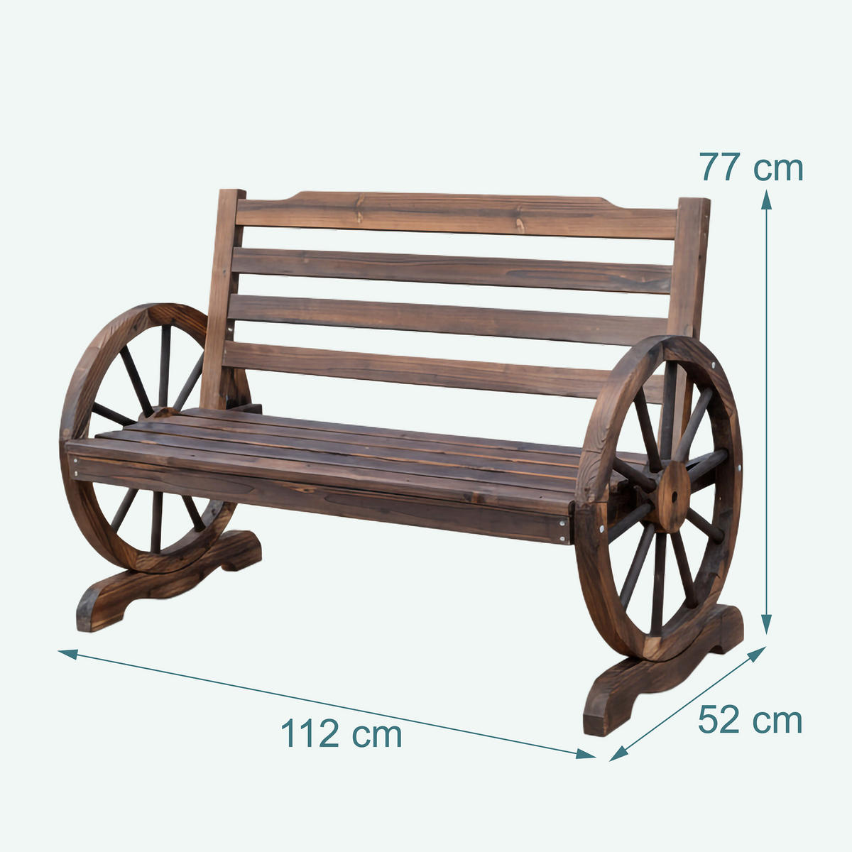GARTENBANK - Braun, Holz (112/77/52cm) - Relaxdays