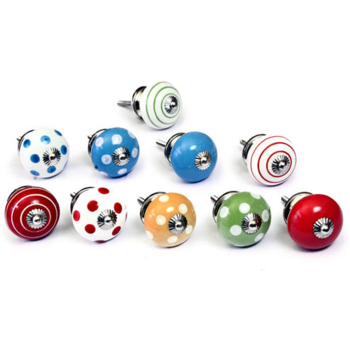 KERAMIKKNÖPFEN Set mit 10 in verschiedenen Farben40 mm Durchmesser - Multicolor, Keramik (4/4/6.9cm) - Nacnic