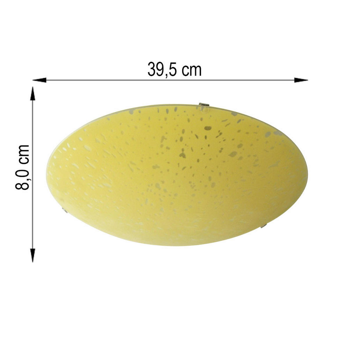 DECKENLEUCHTE Metall Glas Gelb - Gelb, Glas (39.5/39.5/8cm)
