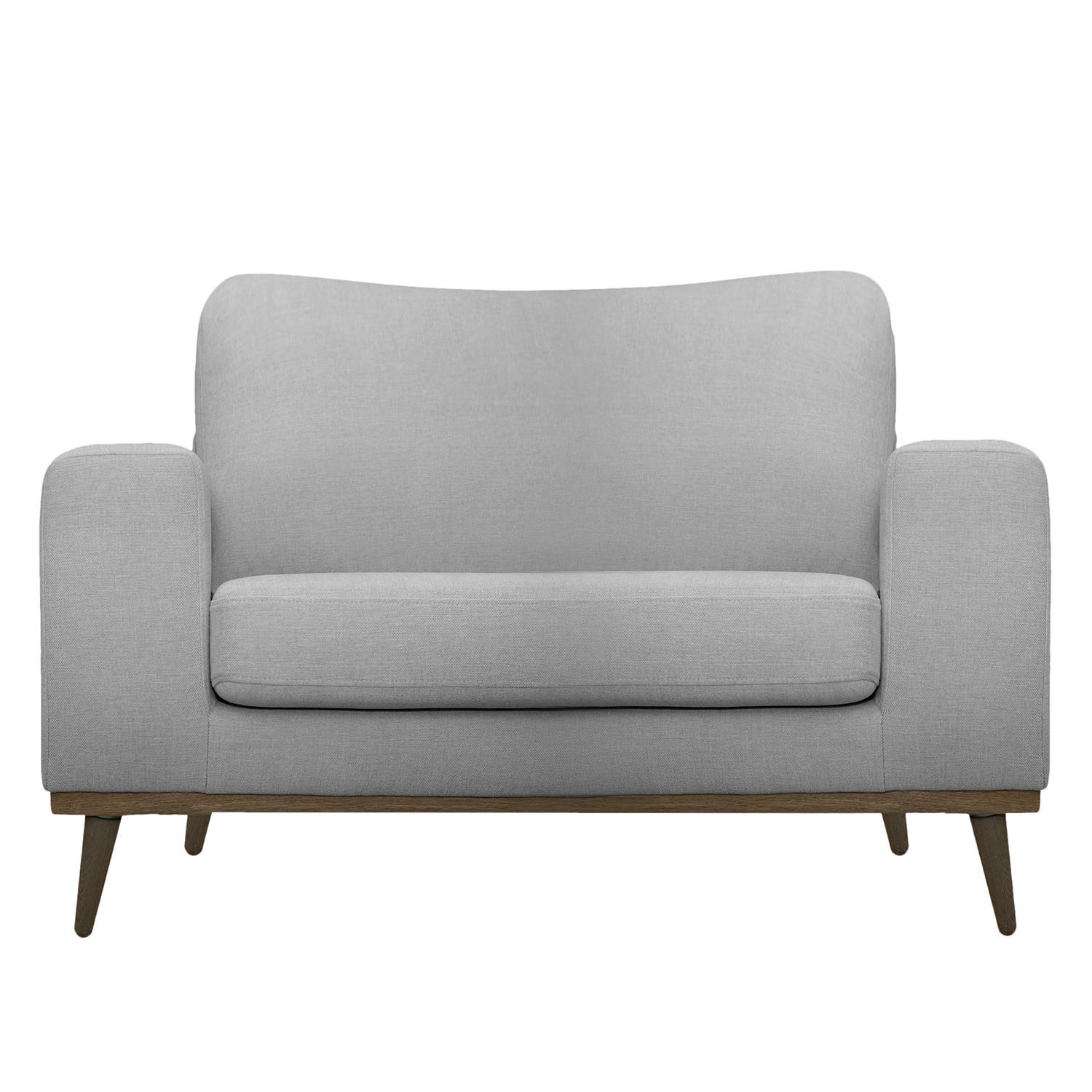 SESSEL - Eichefarben/Grau, Textil (122/81/88cm) - home24