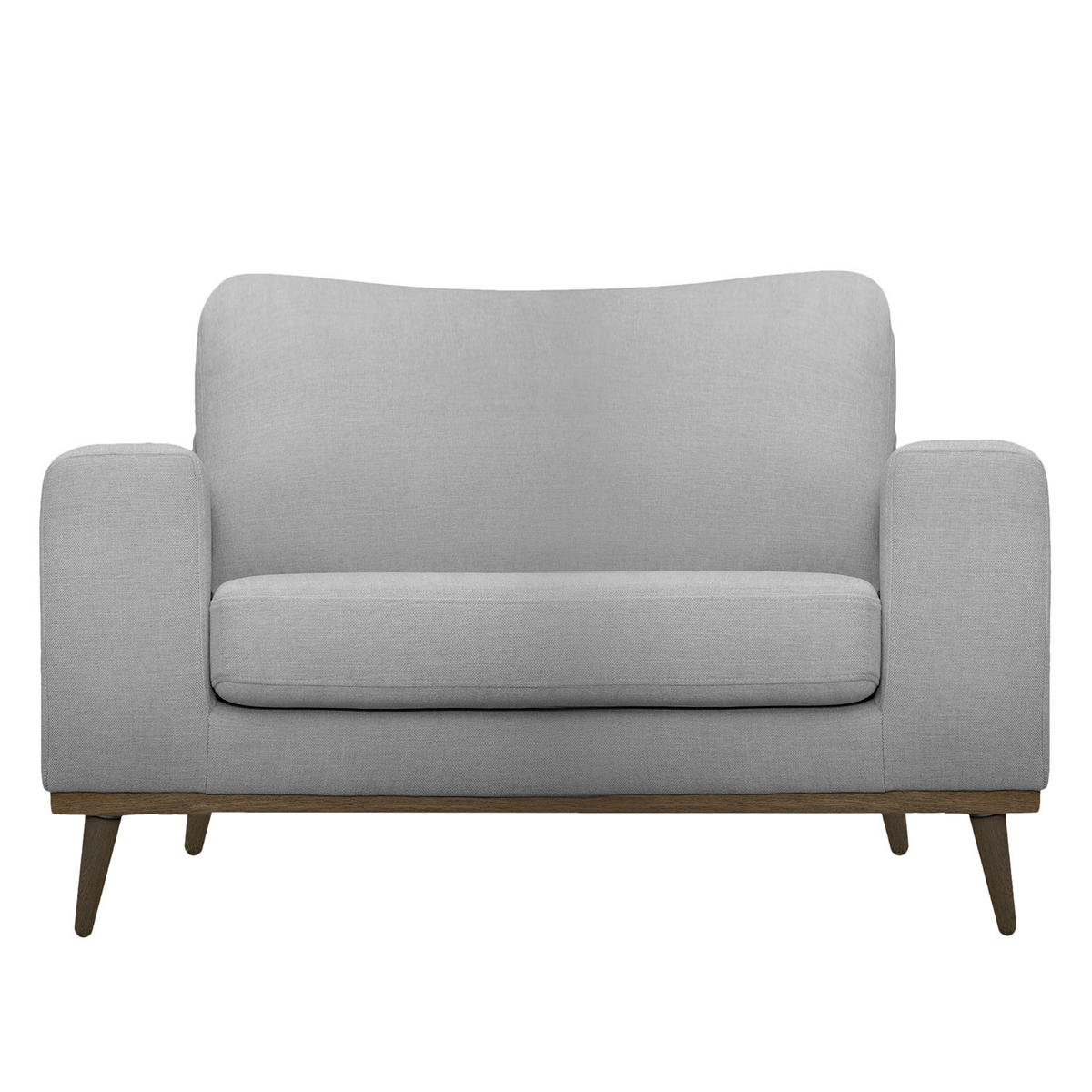 SESSEL - Eichefarben/Grau, Textil (122/81/88cm) - home24