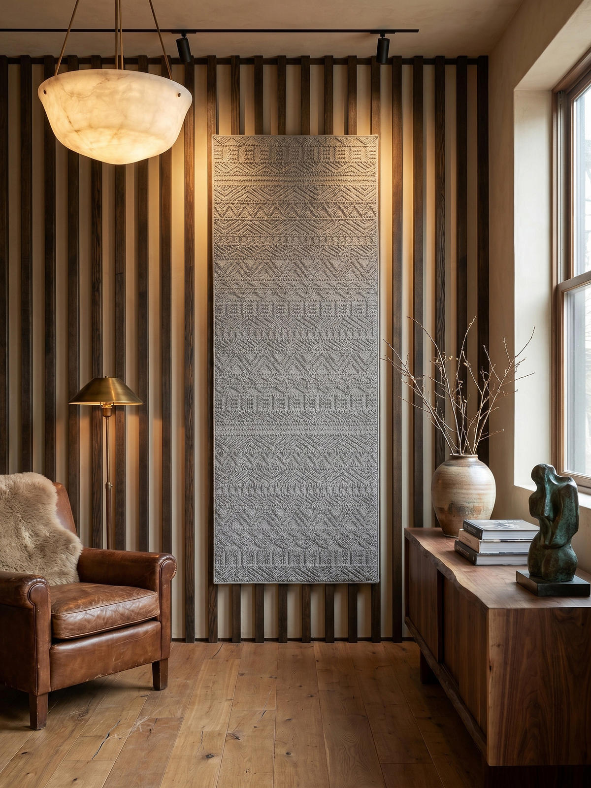 TEPPICH Flachgewebe LANGAU in Silber, mit Ethno-Streifen, 80 x 250 cm - Silberfarben, Textil (80/250cm) - KADIMA DESIGN