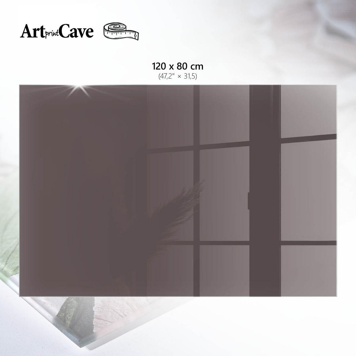 TISCHPLATTE 120x80 cm – Verblasstes Braun - Dunkelblau, Glas (120/80/0.4cm) - Wallfluent
