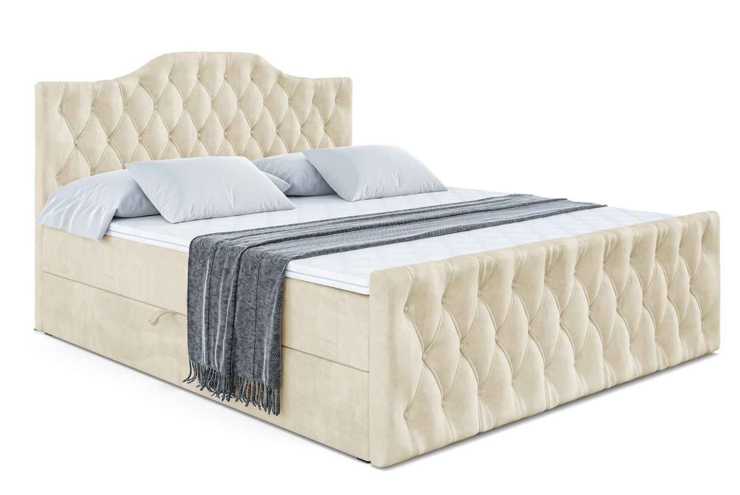 ALTDECOR AMERICKÁ postel VILA-1-Z – 200 x 200 cm – H4 – béžová