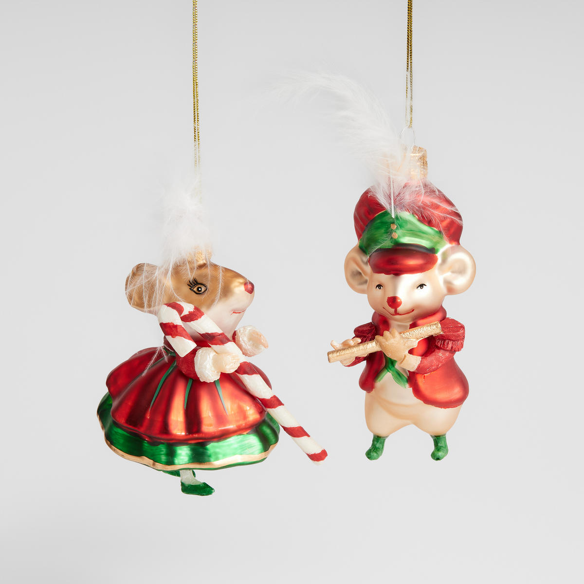 GLASKUGEL Mousi, rot, 13 x 7 x 7 cm, Dekorative Weihnachtsdeko - Rot, Glas (7/13/7cm) - home&you