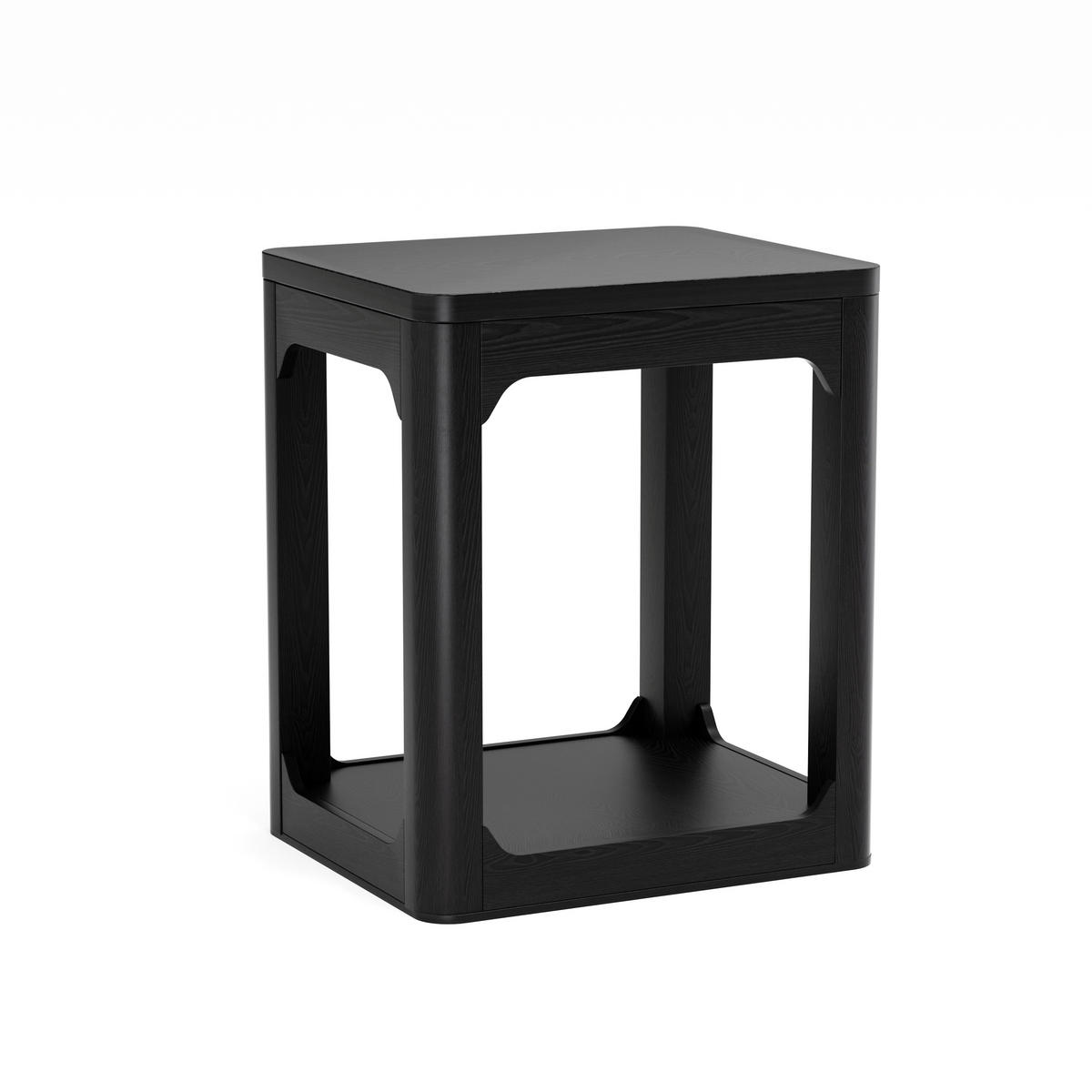 BEISTELLTISCH-SET DE-37279 2er-Set mit doppelstöckigem Stauraum Weiß - Schwarz, Holzwerkstoff (50/40/60cm) - ComfortXL