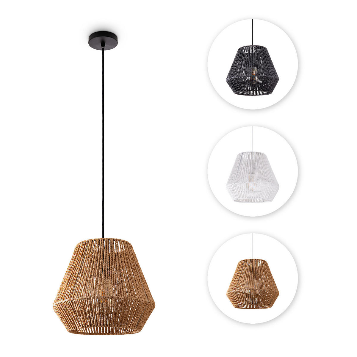 PENDELLEUCHTE Hugo Pd1 Diego - Schwarz, Metall (32/32/28cm) - Paco Home