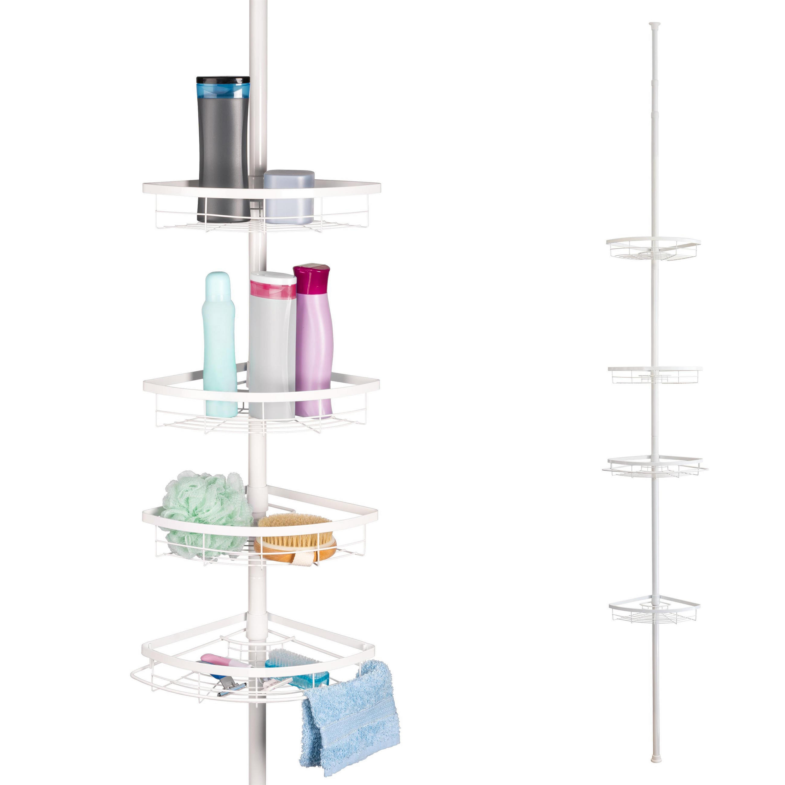 TELESKOP-ECKREGAL, weiß, Metall - Weiß, Metall (22.5/290/22.5cm) - bremermann