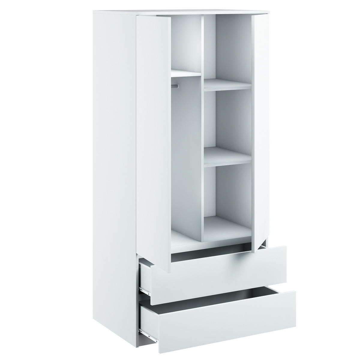 KLEIDERSCHRANK sz07 weiss - Weiß, Holzwerkstoff (86/180/57cm) - roe furniture