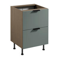 UNTERSCHRANK D60S2 AX – Sorento Grün – Grün / Eiche - Eichefarben/Grün, Holzwerkstoff (60/87/52cm) - ROYAL24_MARKT