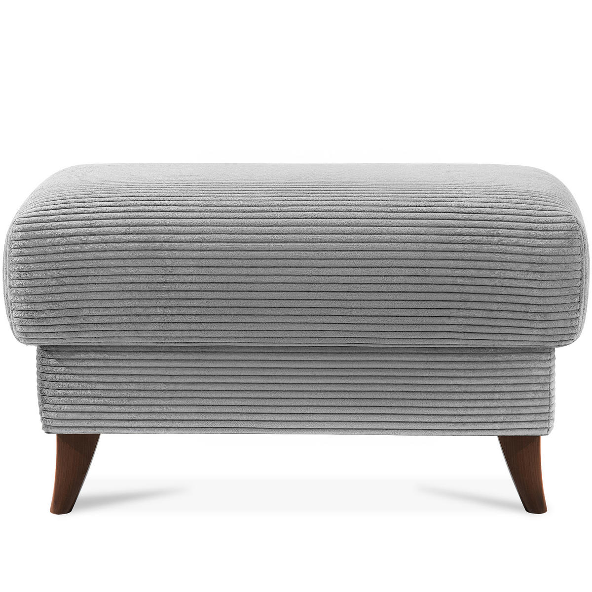 HOCKER GUSTAVO II, Hellgrau - Hellgrau/Braun, Holz/Holzwerkstoff (92/49/92cm) - KONSIMO®