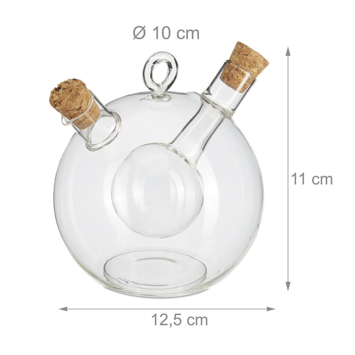 ESSIGSPENDER - Transparent, Glas/Naturmaterialen (12.5/11/10cm) - Relaxdays