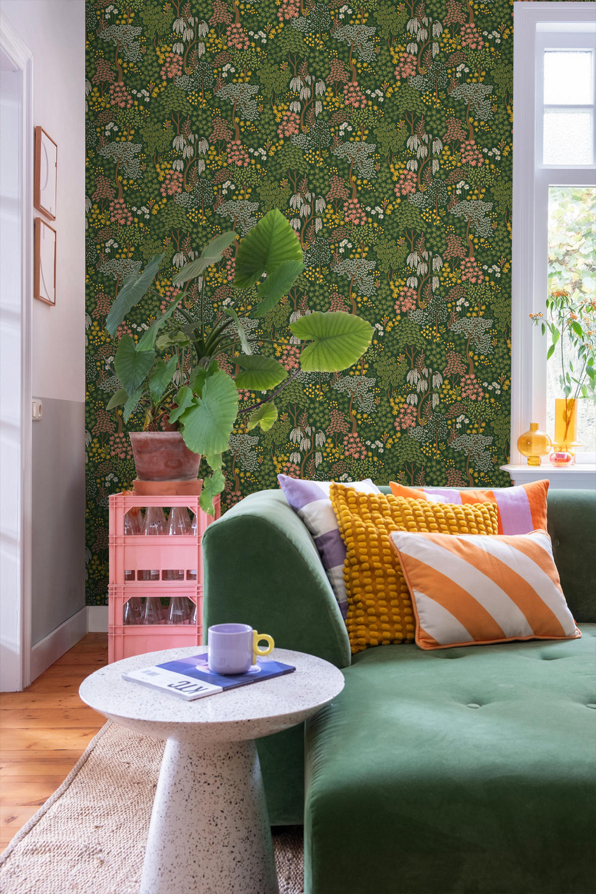 TAPETE Bäumen und Blumen 50 x 900 cm - Grün, Papier (50/900cm) - ESTAhome