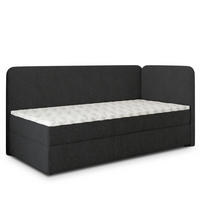 BOXBETT GINA 80x200 cm mit Matratze und Topper, H2+H3 - Schwarz - Schwarz, Holz (80/200cm) - MASSENO