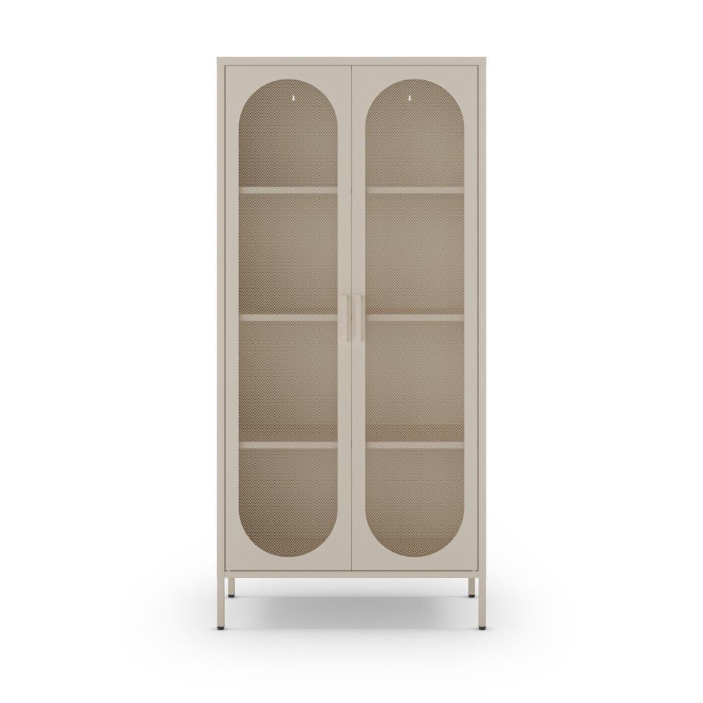 METALLVITRINE mit 2 Türen, Höhe 170 cm - Zio - Beige - Beige, Metall (80/170/40cm) - Drawer